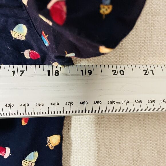 Talbots S Button Up Navy All Over Acorn Print Long Sleeve Blouse Teachercore - Picture 12 of 12